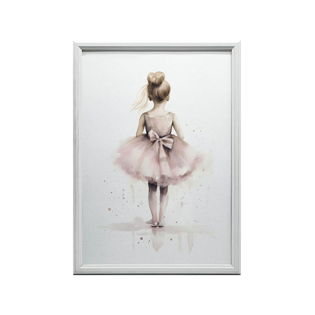 Różowa Balerina - Tańcząca Księżniczka Różowa Balerina - Tańcząca Księżniczka, 70X100 Cm, Rama Drewniana Ciemny Brąz, Papier Matowy 230 Gsm
