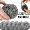 12 шт. прочных стальных шариков для чистки из нержавеющей стали, шарики для мытья посуды, чистящие средства для кухни, губки для чистки инструментов
