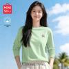 MINISO Женская свободная хлопковая футболка с длинным рукавом