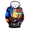 Men's Cute Electric Creature Graphic Fleece Hoodie, Thick Warm Autumn Winter Pullover, Vibrant Cartoon Art Sweatshirt for Daily Casual Matching