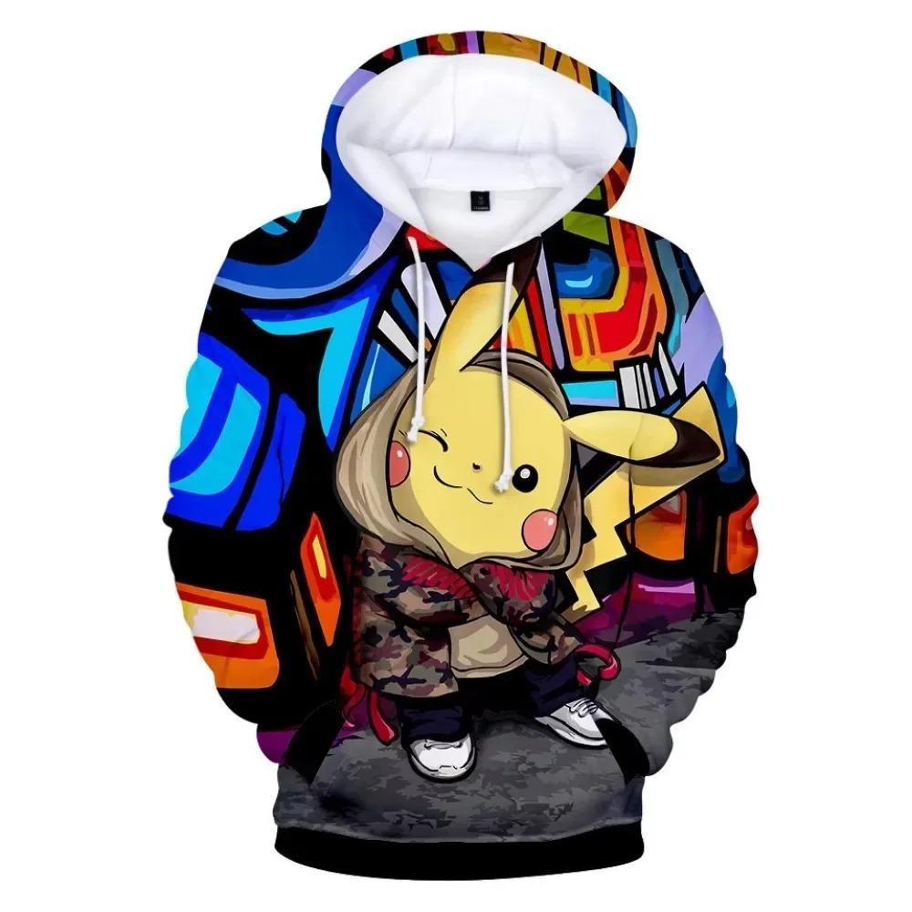 Men's Cute Electric Creature Graphic Fleece Hoodie, Thick Warm Autumn Winter Pullover, Vibrant Cartoon Art Sweatshirt for Daily Casual Matching