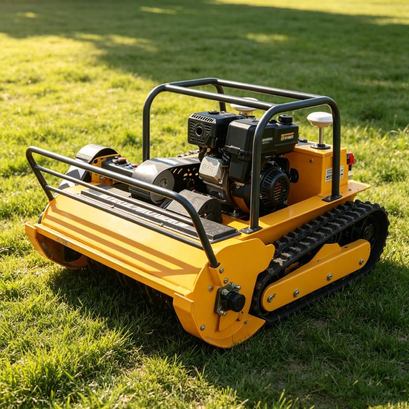 CE EPA All Terrain Mini Crawler Remote Lawn Mower Obstacle Avoidance Yard Mowing Robot