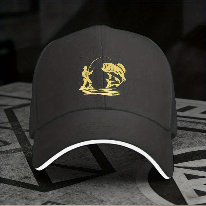 New A Single Adjustable Sandwich Baseball Cap Related to 'Fishing', a Lightweight Printed Women'S Hat, a Trendy Cap for Men Who
