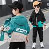 Children's Fashion Outerwear Hooded Jacket Spring Autumn Long Sleeve Windbreaker Cool Coat Boys Handsome Zipper Shirt Jackets