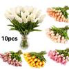 10PCS Tulip Rose Artificial Flower Latex Real Touch Wedding Bouquet Home Decor Wedding Decoration