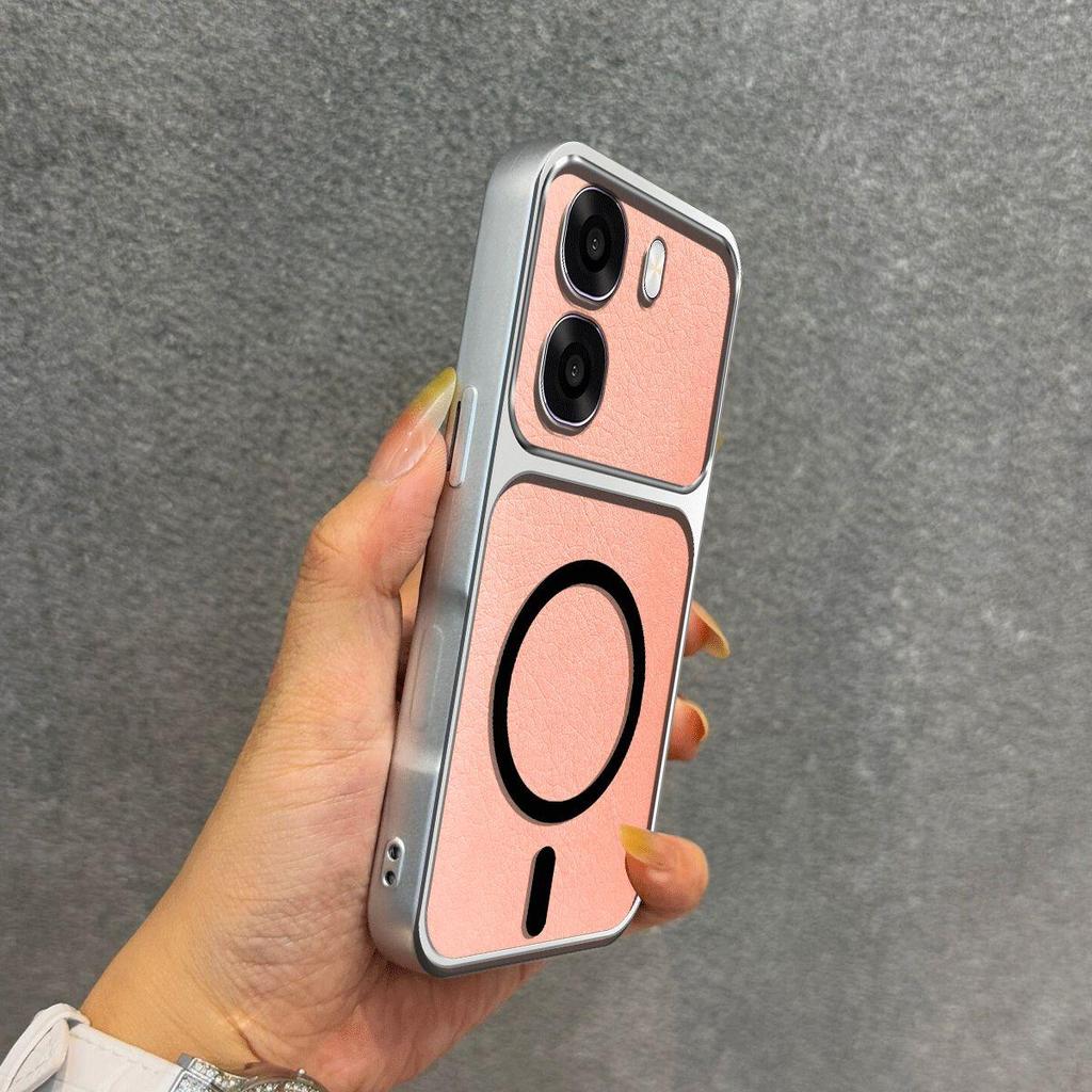 Магнитный чехол из ТПУ с металлическим покрытием для OPPO A6x 4G/5G, A6t Pro, A6, A6k, противоударный, матовый, мягкая крышка