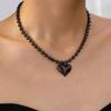 Новое ожерелье-подвеска Amazon Hot Selling Black Love для женщин, универсальное и высокого класса, цепочка для ключицы