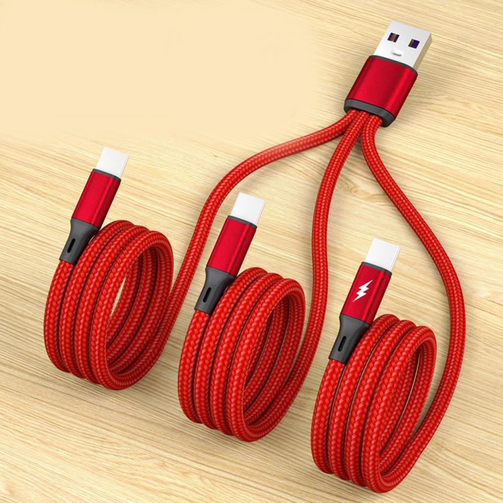 3-в-1 USB-кабель, USB на 3x Type-C Разъем Шнур питания Провод Быстрая зарядка Зарядная линия Удлинительный кабель