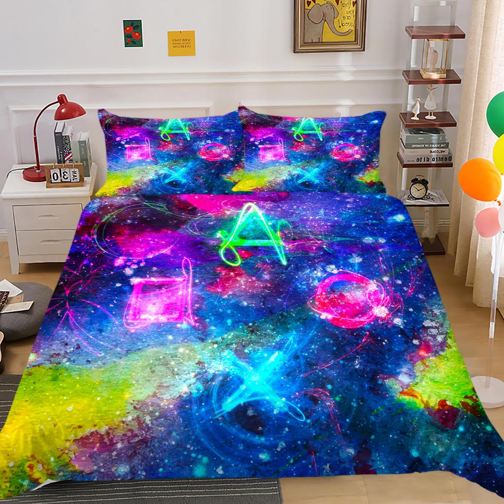 3D Geometric Bedding Set with Line Down Duvet and Pillowcase 2/3 Pieces AU180 * 210 Full Size Soft Home Decoration