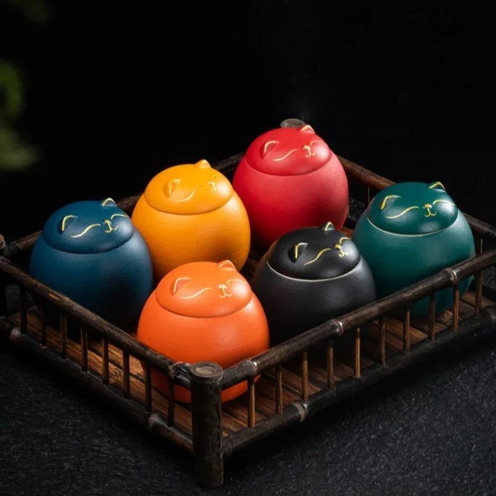 Ceramic Funeral Urn for Pets 200ml Memento Burial Holder Keepsake Memory Box  Desktop Decoration