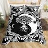 Black And White Duvet Cover Set Bohemian Mandala Bedding Set For Boys Yin And Yang Polyester Comforter Cover King Size