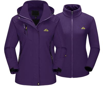 Горнолыжная флисовая куртка большого размера для темного цвета M [TACVASEN] Одежда, женская куртка, размер, многофункциональная, парка, блузон, велосипед, подкладка, осень, фиолетовый,