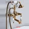 .  Bathroom Bath Wall Mounted Hand Held Antique Brass Shower Head Kit Shower Faucet Sets YT-5328-B