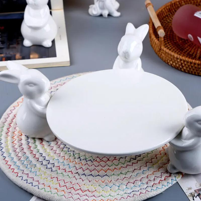 Подставка для десертов на свадьбу в виде кролика - фруктовая тарелка, подставка для торта, блюдо для димсамов и тарелки для суши для подачи закусок и десертов