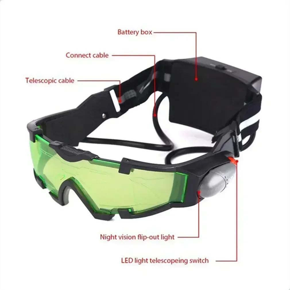 Adjustable LED Night Vision Goggles Windproof Motorcycle Motorbike Racing Glasses Eyewear With Flip-out Light Dropshipping Hot