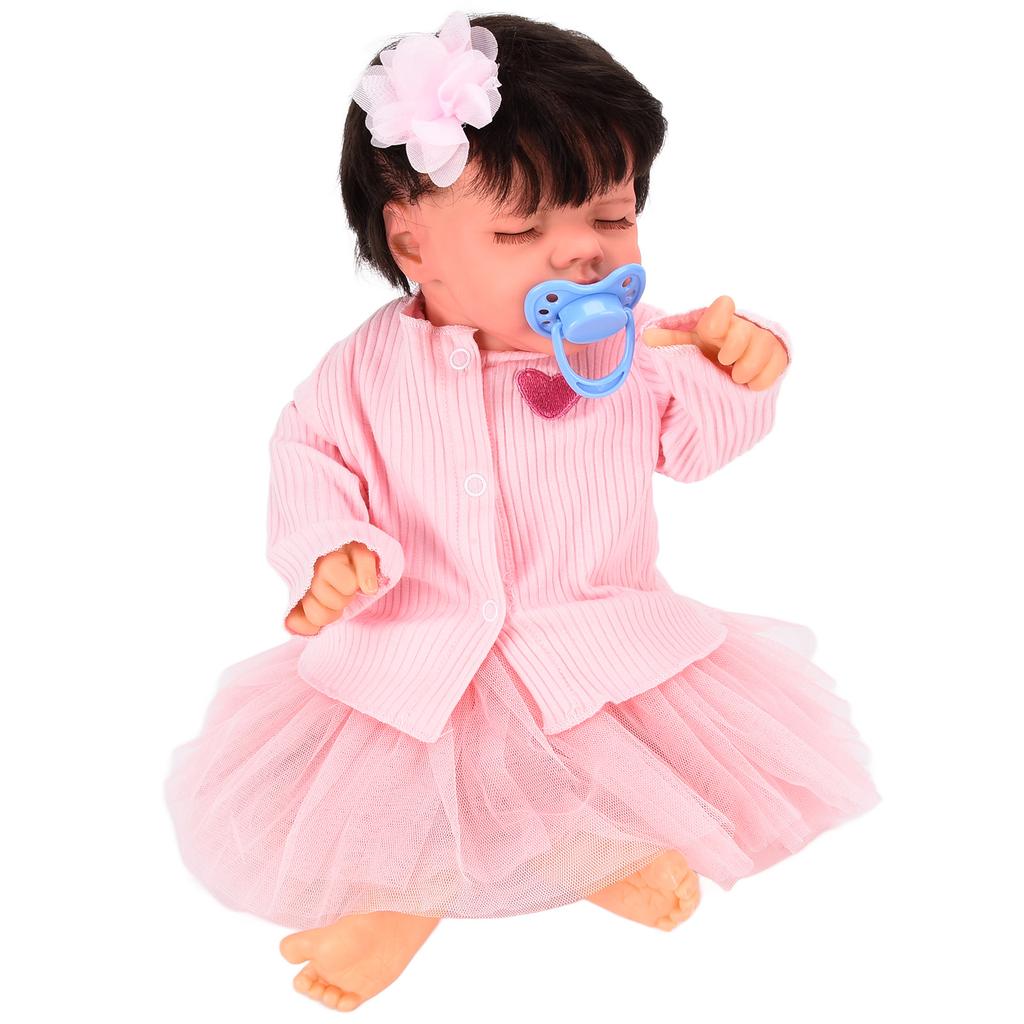 Reborn Baby Girl Doll 18 Inch Cute Lifelike Newborn Infant Doll with Pacifier Role Play Toy Gift