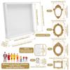 Набор для создания мини-музея «Силуэтная коробка» (Shadow Box Frame Kit) со светом, 8 золотых мини-рам и 8 фигурок. Отпразднуйте свои уникальные воспоминания