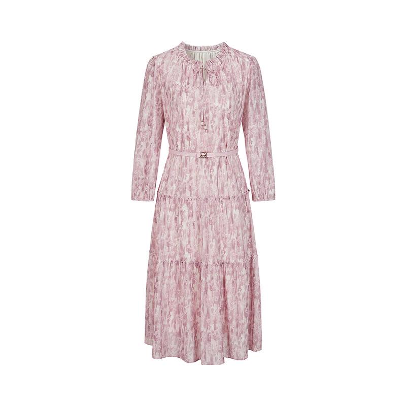 Платье-сетка с градиентным принтом JUZI Anna Cove розового цвета