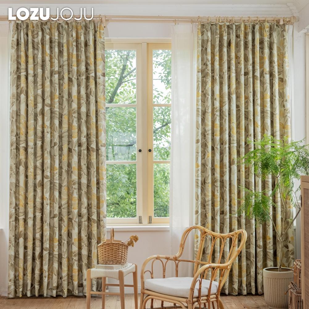 1 шт. LOZUJOJU, занавески с принтом свежих и целебных листьев и затенением 70-80% для спальни, гостиной, домашнего декора