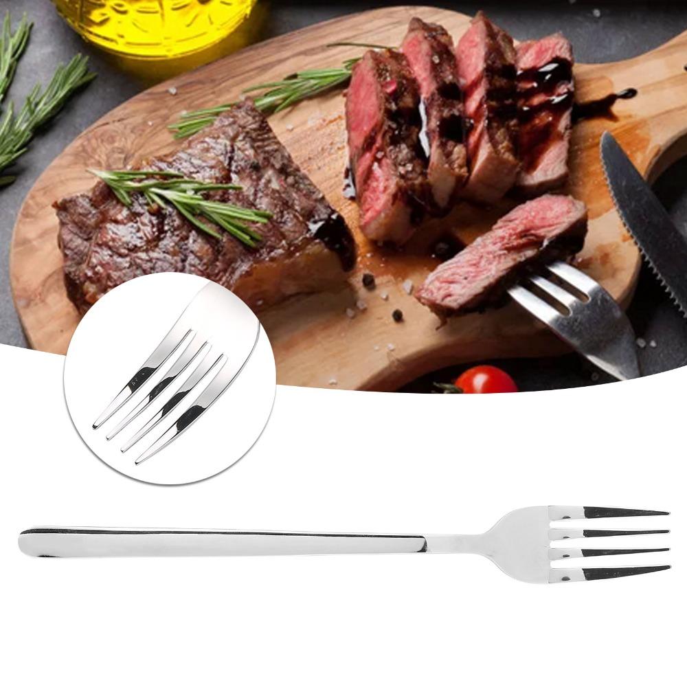 5Pcs Rustless Steel Table Fork Polished Glossy Dining Fork Reusable Dinner Fork Banquet Use