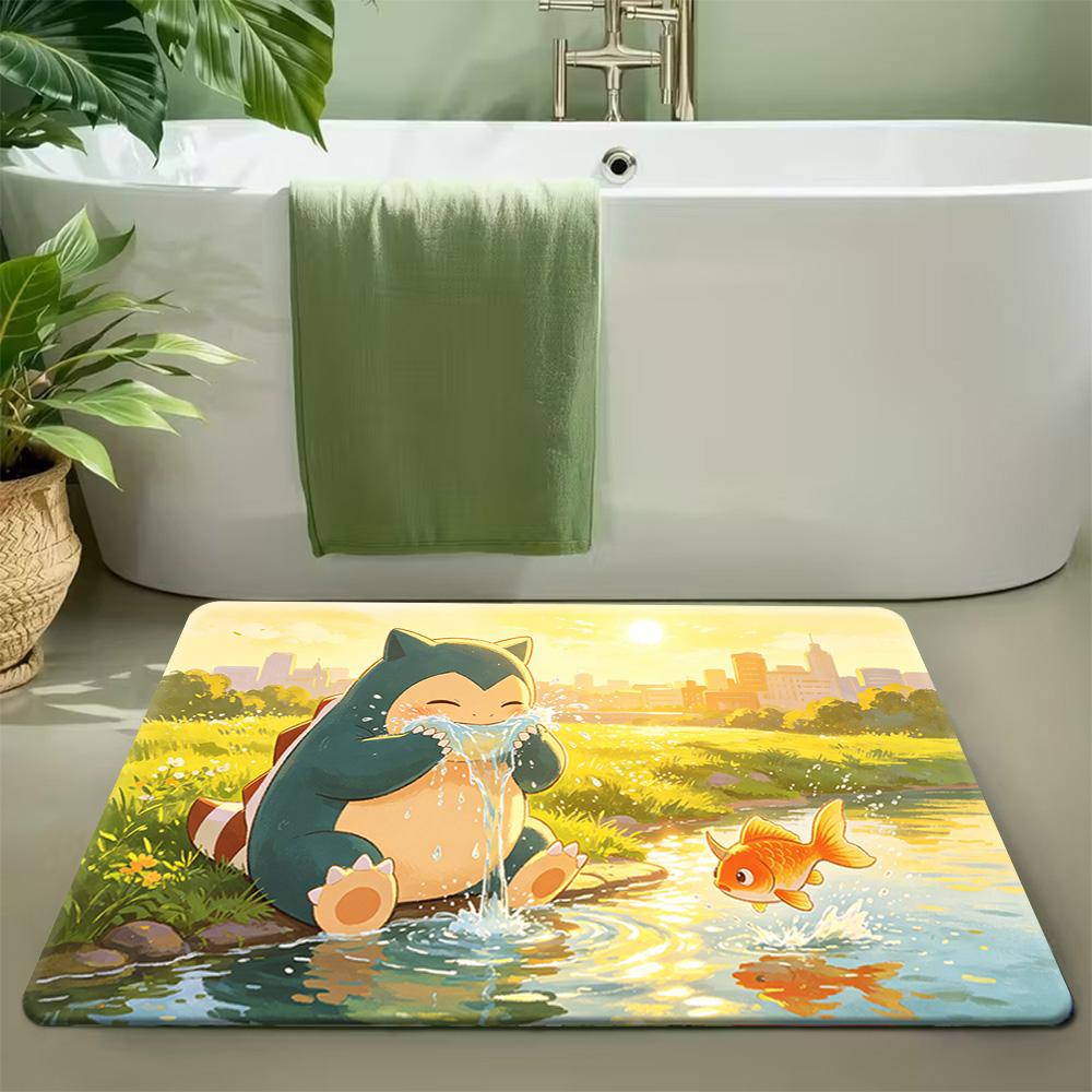 Pokemon Ash & Pikachu Thunderbolt Print Non-Slip Floor Mat Doormat