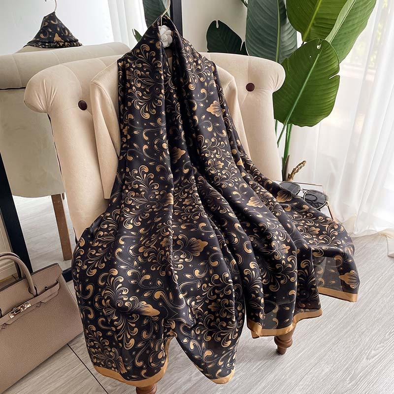 Print Scarf Big Art Flower Women Shawl Beach Towel Women