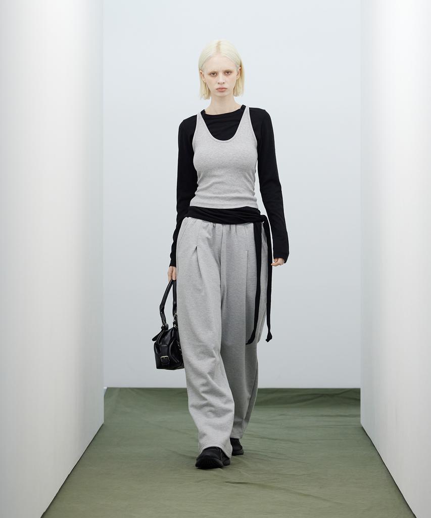 STANDARDERROR [All Seasons Or Fleece-Lined] 87-Stan272 Single-Pleat Wide Loose Fit Sweatpants (3 Colors)