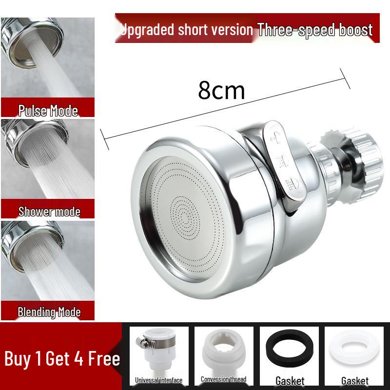 Universal Rotating Kitchen Faucet Aerator: Anti-Splash, Water-Saving, Sprayer Extender