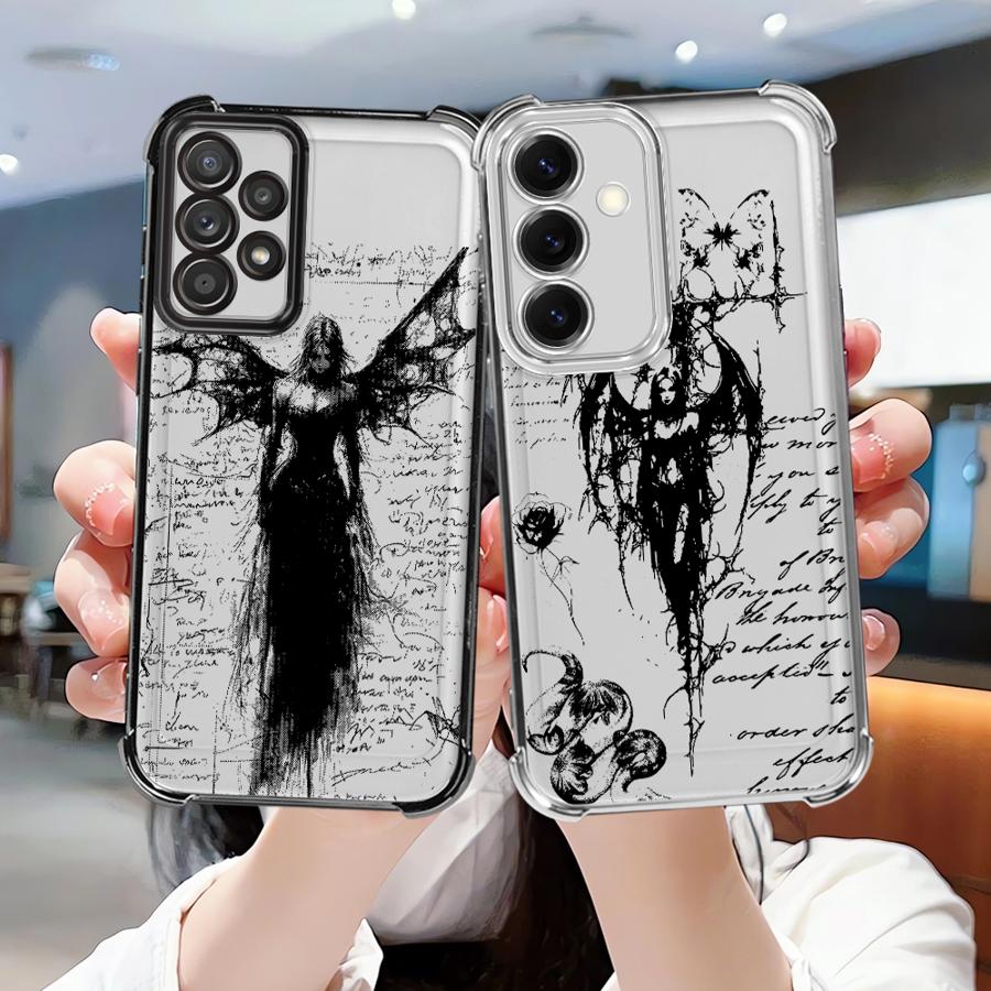 Ретро Чехол с Ангелом Амуром для Samsung Galaxy A24 A52 A54 A34 A15 A05 A33 A50 A07 A53 A73 A13 A12 A03 A23 A51 A14 A04 A16 A06