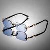 1pcs Small Square Edged Frameless Square Men's and Women's Fashionable Glasses Suitable for Birthday Gifts and Photography Props