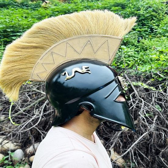 Roman Corinthian Helmet Crusader Corinthian Warrior Medieval Knight Armor Helmet Full Face Cosplay Helmet Perfect Christmas Gift for Him