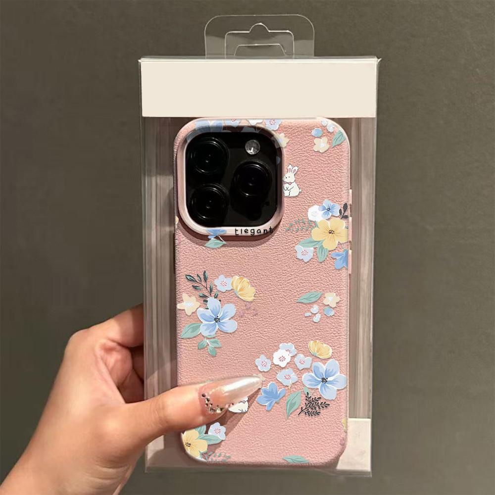 Чехол для телефона со свежим узором из тычинок для iPhone 17 16 Pro Max 12 13 Plus 15 11 14 17E 16E Прозрачный Премиальный Гибкий Чехол