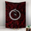Ouroboros Snake Tapestry Wall Hanging, Red Dark Serpent Ring Eye Art, Gothic Wall Decor for Bedroom Living Room Dorm