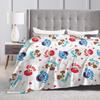 Sesame Street Tango Elmo & Grover Pattern Knitted Blanket Fleece  Warm Throw Blanket for Bed Bed Rug