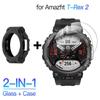 Чехол + стекло для Amazfit T-Rex 2 Защитная пленка для экрана из закаленного стекла и мягкий защитный бампер T-Rex 2 Аксессуары для чехла Rex2