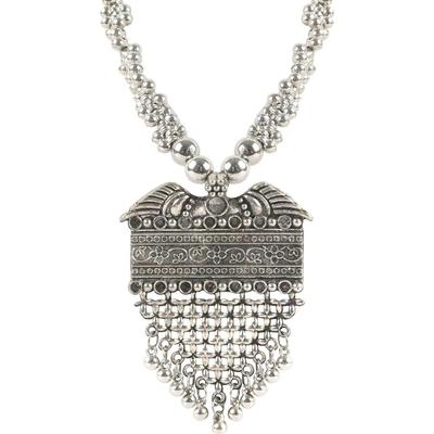 Комбинированное ожерелье из оксидированного немецкого серебра с серьгами и браслетом для женщин и девочек