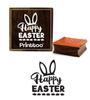 Printtoo Happy Easter Bunny Ears Pattern Square Wooden Rubber Stamp Craft Stamps Block-2 x 2