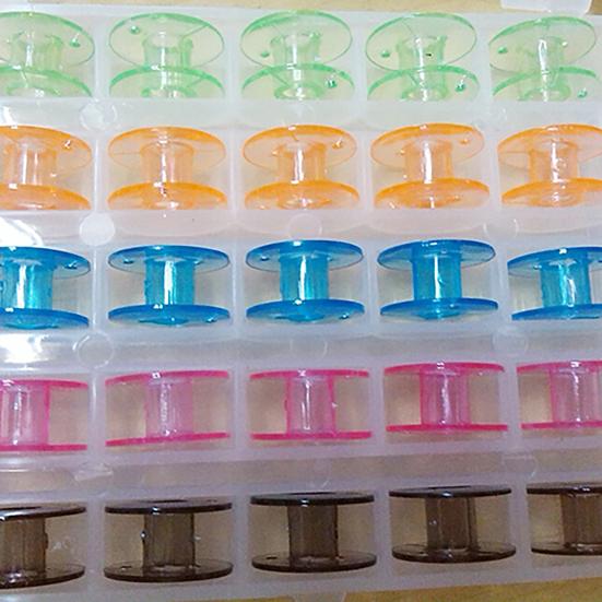25 шт./кор. раскрашенные шпульки, легко наносятся на пластиковые пустые шпульки, швейная машина для подарка
