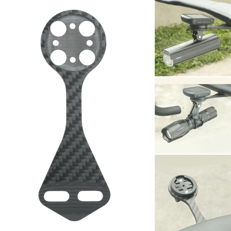 Bicycles Handlebar Combo Mount Adjustable Out Front Computer Mount Carbon Fiber Bike Stem Mount Easy to Install