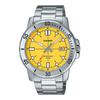 Стандартные аналоговые кварцевые часы из нержавеющей стали с желтым циферблатом MTP-VD01D-9EV для мужчин