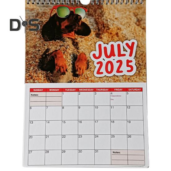 Настенный календарь 2025 года с рисунком собаки, настенный календарь, ежемесячный ежедневник, праздничный органайзер для домашнего офиса, декор