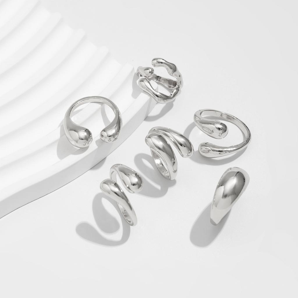 Простой широкий геометрический массивный набор колец для женщин и мужчин, нерегулярные крестообразные полые открытые кольца для отдыха на вечеринке, ювелирные изделия с шармом, золотого и серебряного цвета