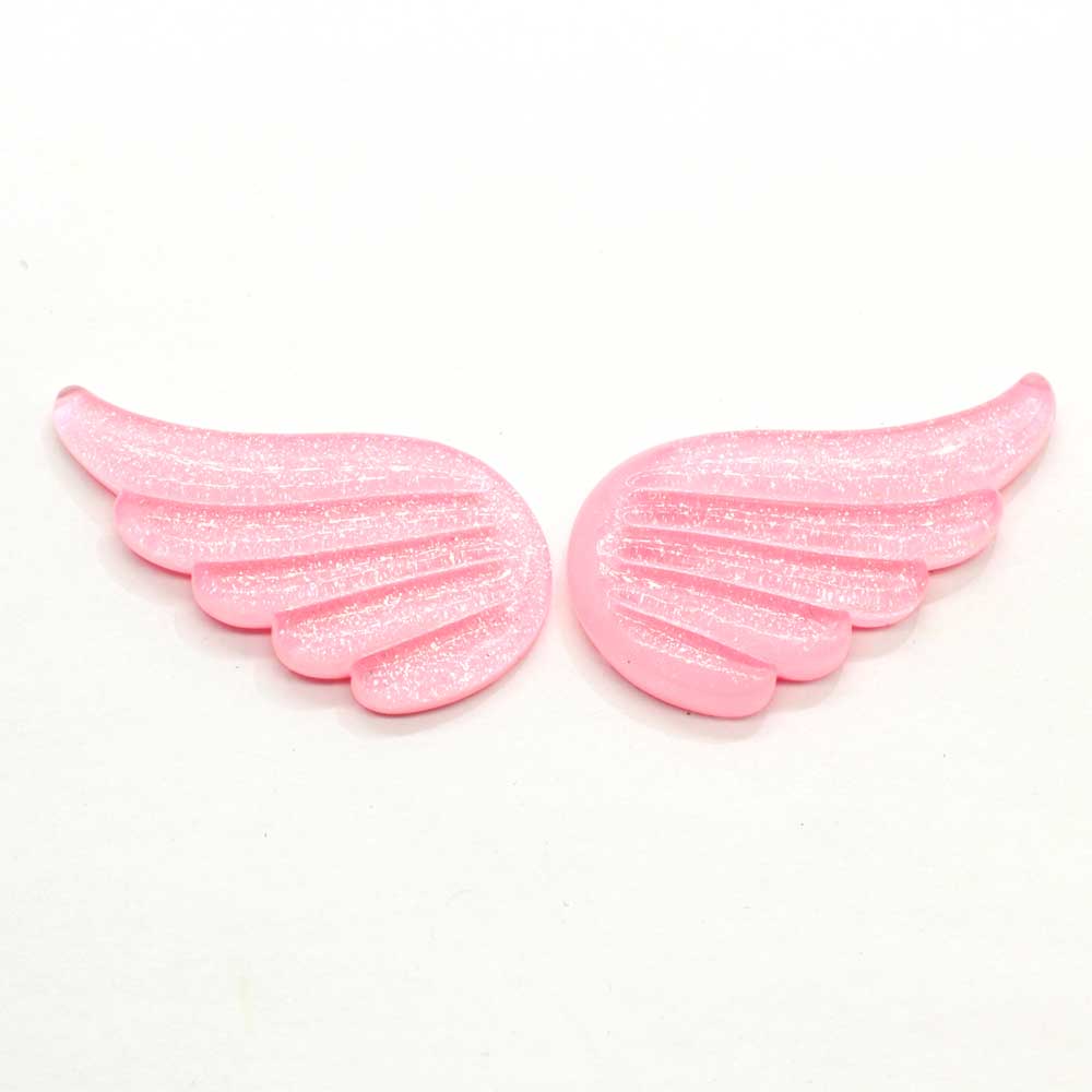 Assorted Transparent Glittery Fancy Angel Wing Cabochons Pink Green White Glitter Angel Wing Cabochons DIY Headband Hair Bow DIY