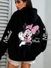 Disney Minnie Women Men Hoodie Cute Cartoon Print Oversized Loose Streetwear Autumn Winter Fashion Casual Pullover Sweatshirt