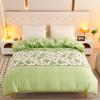 Green Floral Thickened Milk Velvet Duvet Cover Autumn and Winter Reversible Warm Comforter Cover Double Queen Soft Bedding 1pc