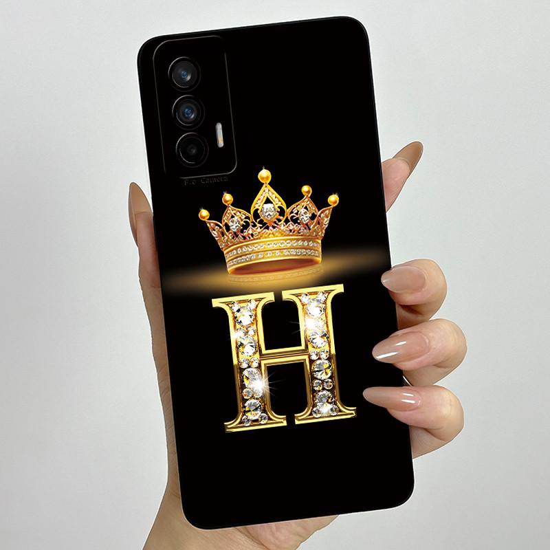 Для Realme GT Neo Flash / Neo 2T / Q3 Pro 5G Модный Чехол для Телефона с Первоначальной Буквой для Пары Мягкий Силикон ТПУ Защитный Чехол для Камеры