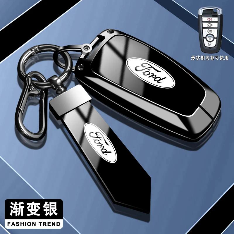 New 2026 Car Sticker Ford New 2025 Hot Zinc Alloy Car Smart Key Case Cover Keyless Shell for Ford Fusion Mustang Kuga Ecosport E