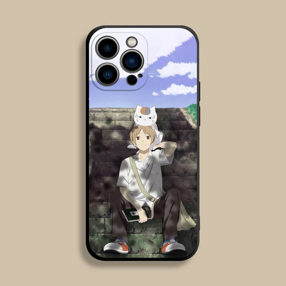 Сенсей Нацумэ юудзинтё Нянко Чехол для телефона для iPhone 17,16,15,14,13,12,Pro,Max,Plus,E,SE4,Air,Mini Черный Мягкий чехол