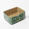 Storage Rectangular Baskets|Cane Or Bamboo Basket|Wicker Basket As Gift Hamper Basket/Rattan Wardrobe Basket (Green Leaf)