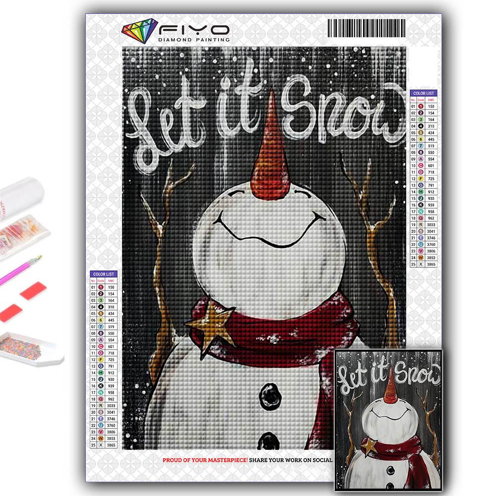 Алмазная картина Рождественская елка Санта-Снеговик Вышивка крестом Стразы Домашний декор